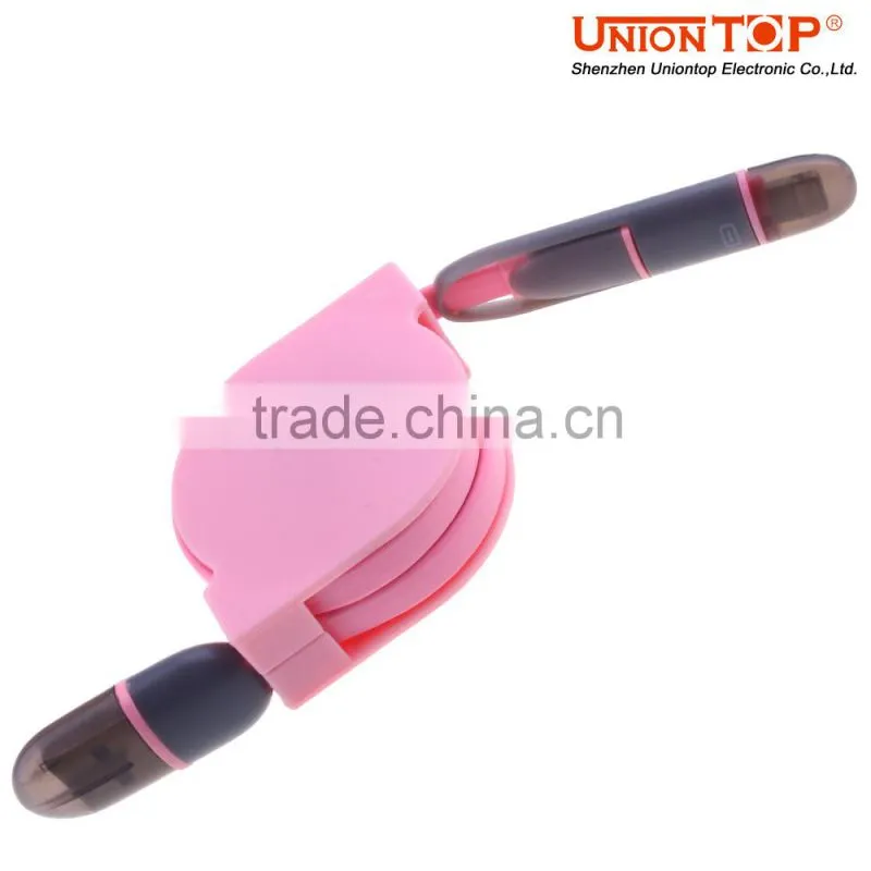 long length usb data charger cable 2 in 1 usb to red white yellow cable for mobile