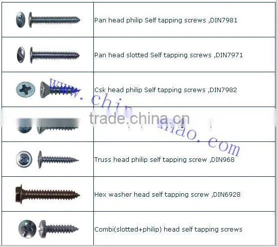 22 A white zinc hexgon head self tapping screw to Sheet metal processing