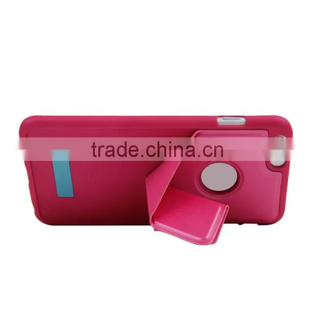 Factory Wholesale Phone Case for Apple iPhone 6 Plus Case Leather Creative origami folding stand for hands