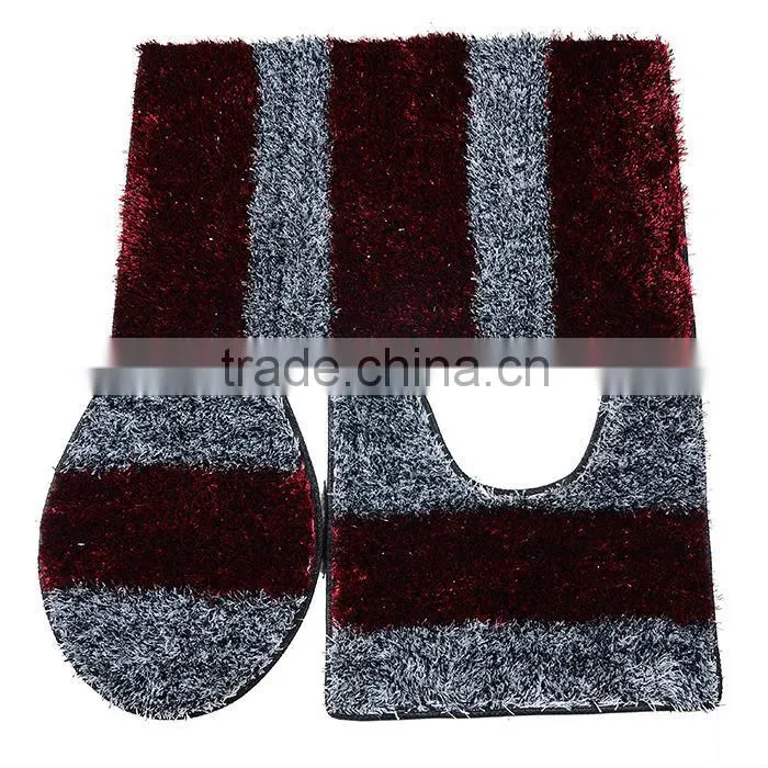 bathroom mat 3pcs Multicolor Polyester Shaggy Carpet/Rug