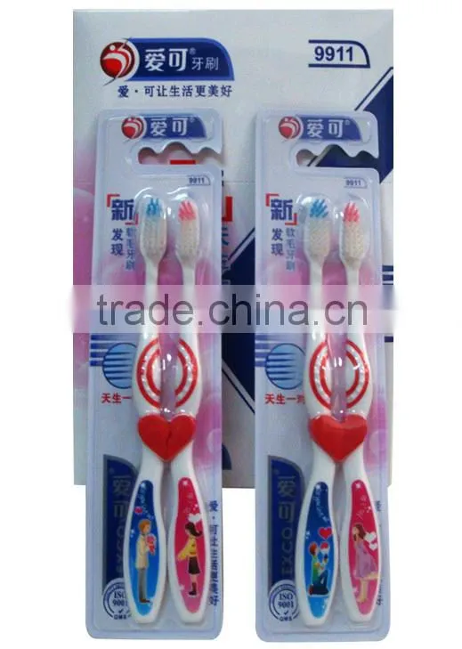 Lovely 2 pack toothbrush with cartoon printing