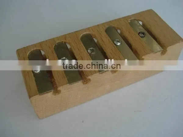 New multi-function five holes wooden big pencil sharpener