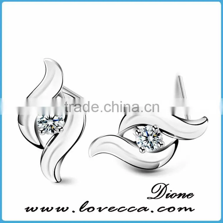 Women's earring fashion 925 sterling silver crystal earrings cuffs charms accessory