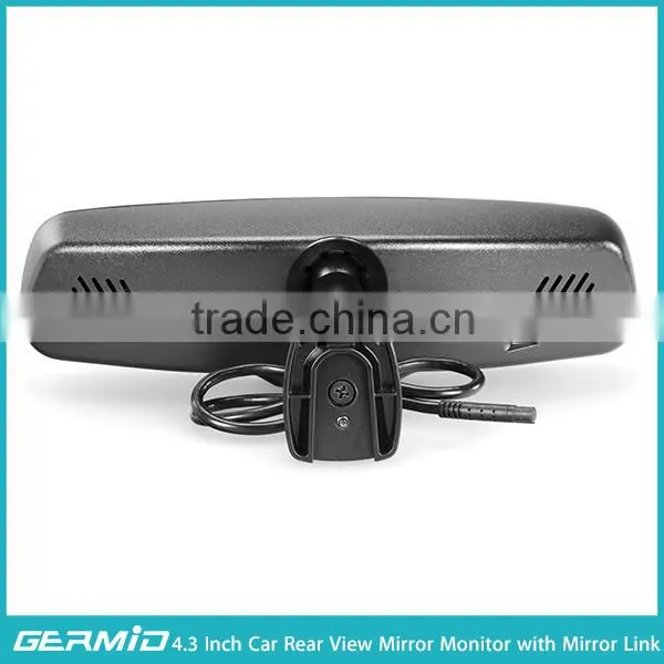 4.3"rearview mirror car lcd monitor with mirror link,reverse camera