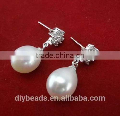 high quality 925 silver freshwater pearls teardrop earring