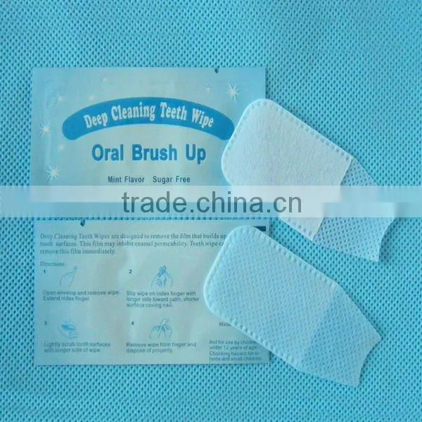 teeth wipes, finger wipes, oral brush up, non woven finger brush up,teeth whitening oral brush up,finger teeth wipes,oral wipes