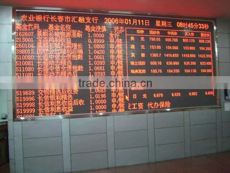32x128 Pixels P10 Semi-outdoor Red color led message display board double sided