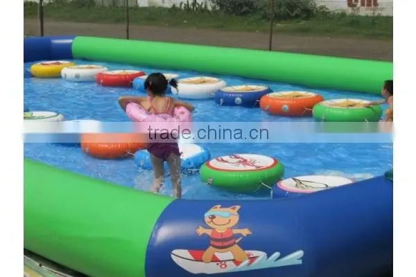 inflatable water pool with floating bridge for girls and boys fun play