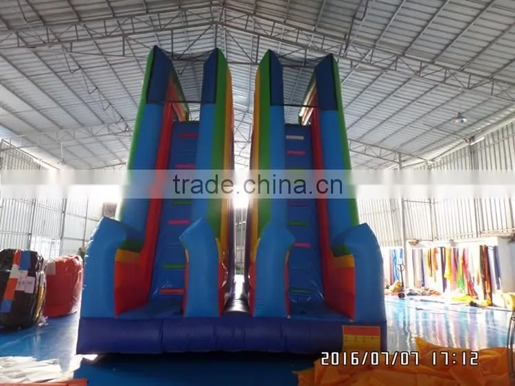 2016 new design high inflatable water slide double lane wet slide