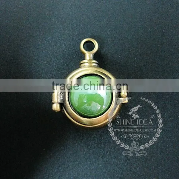 22mm round setting bronze steam punk blue,orange,green,purple,sky blue and champage ceramic DIY pendant charm supplies 1810422