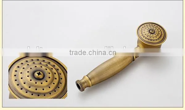 titanium gold shower, loudspeaker widespread elegent shower set, antique brass shower non-fade out
