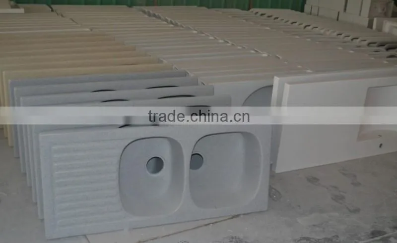 high quality white undermount man-made stone kitchen sink