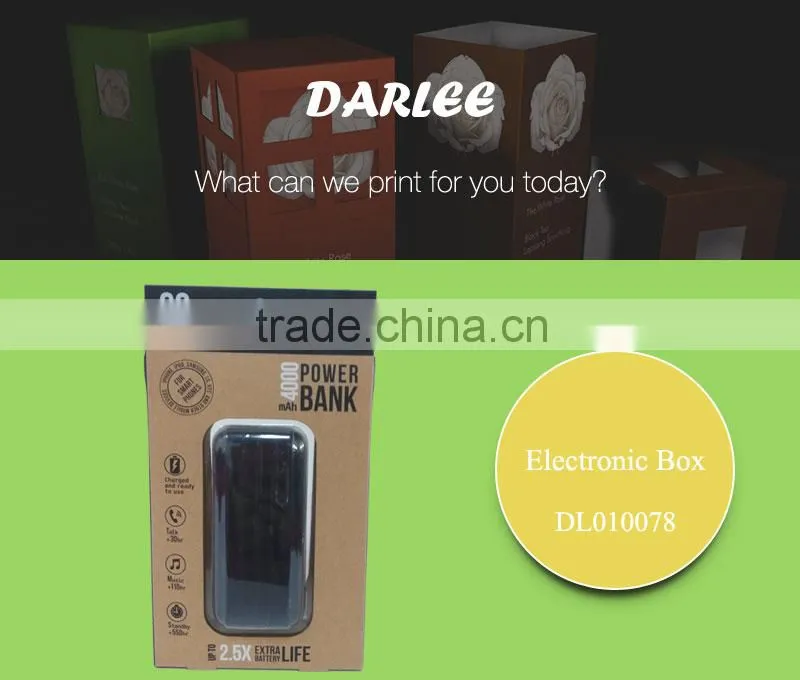 Top quality custom logo recyclable kraft paper Portable Power paper packing boxes