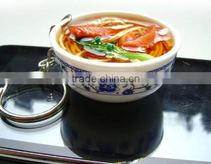 Chinese Fake Food In Mini Bowl Model For Fashion Decoration Of Artificial Fish Straps Decoration Display-Yiwu Sanqi Crafts