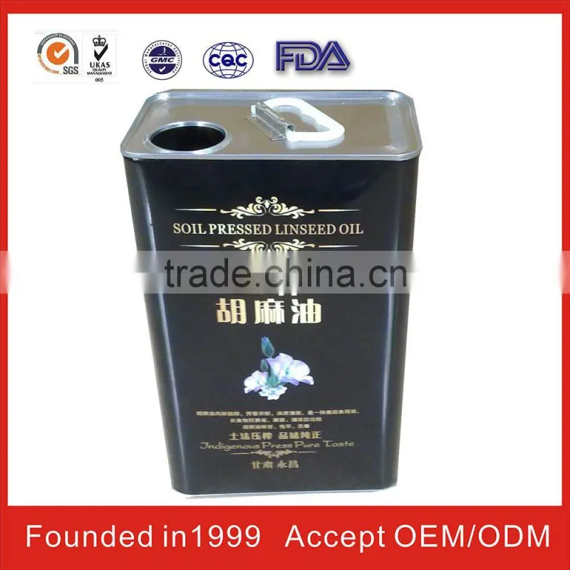 china square oil can for FDA
