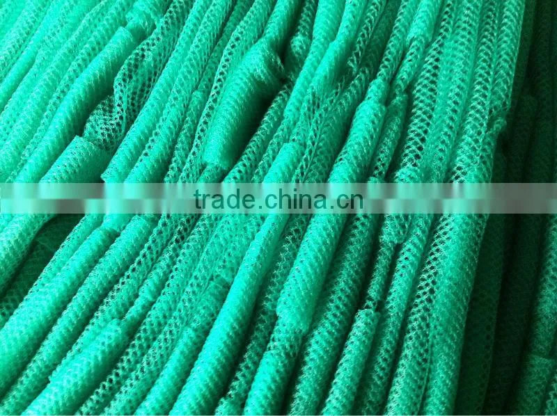 shinny good quality pe fishing net tight knot,green color