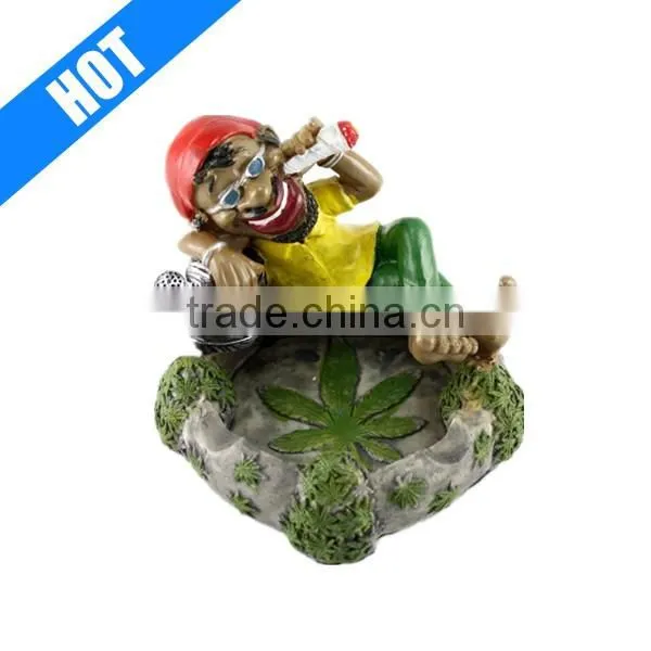 Personalized Resin Jamaican Ashtray Chilling Man Smoking