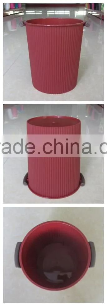 household plastic round litter bin with handle