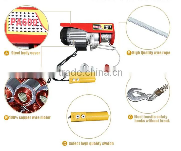 pa1000 mini electric hoist winch