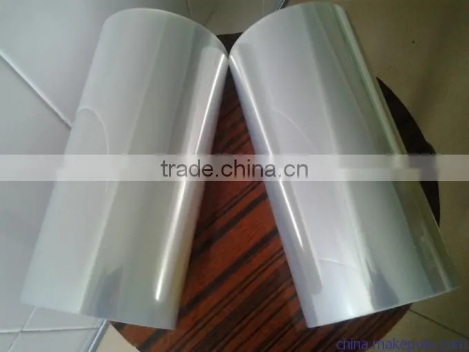 12 micron blue Pet Film for Laminated glass/ PET heat sealing film for packing/Transparent PET Self Adhesive FILM
