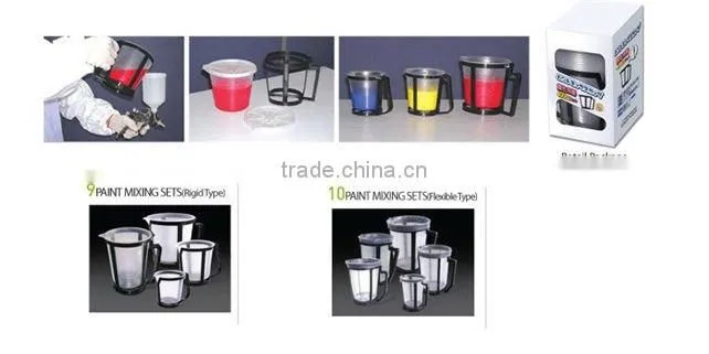 PP material plastic rigid paint mixing cup with holder