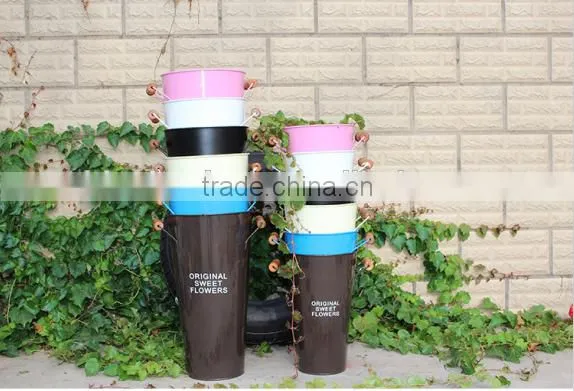 guangxi display flower bucket home & garden metal hanging vases
