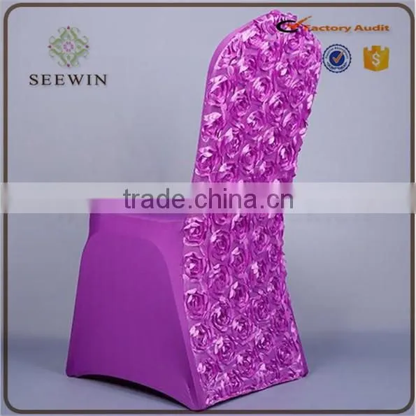 solid white rosette chair cover wedding