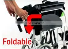 ALUMINUM foldable light weight transfer wheelchair, easy to pick up