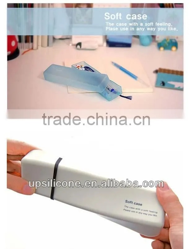 Student's silicone writing case,silicone pen box,stationery box