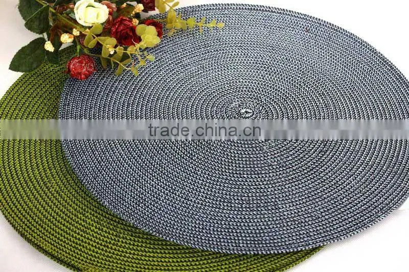 green eco plastic tablemat/braided placemat/placemat for dinnerware