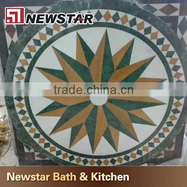 China polished round waterjet marble