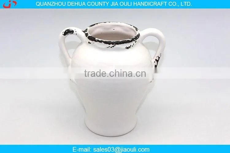 High Quality home decor plating silver ceramic vase, plating vase