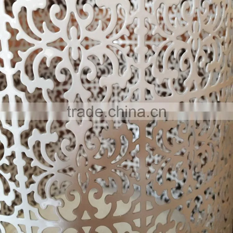High quality white color home hotel decorative 13 gallon metal trash can