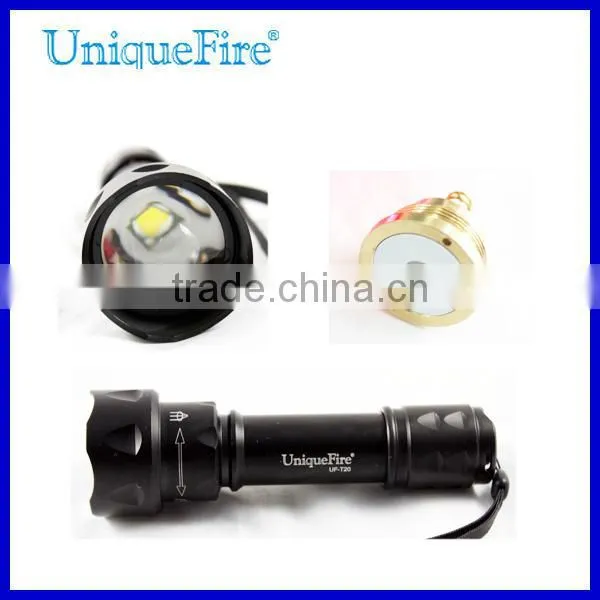 uniquefire uf-t20 cree xm-l t6 flashlight torch+battery+charger+pressure switch
