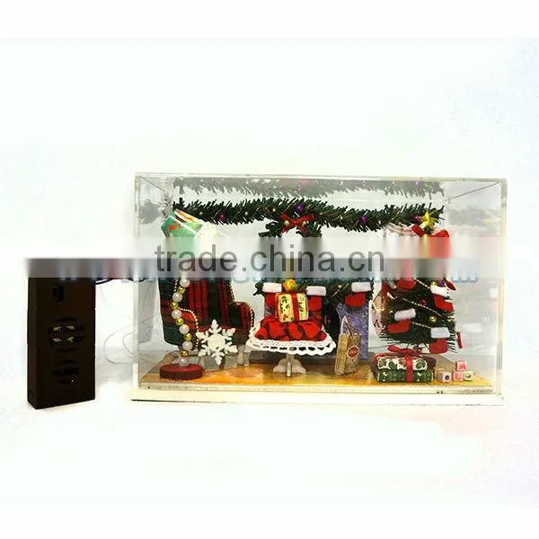 New Arrival Self-assembling Wooden Building Christmas Room HJ112264 3d puzzle maker