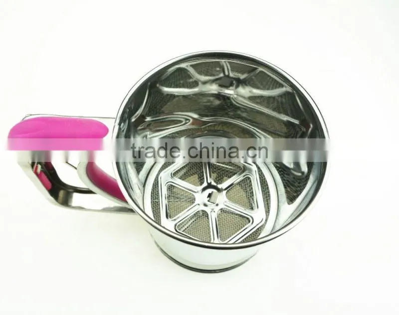 42001hand operated stainless steel kitchen flour sifter/strainer