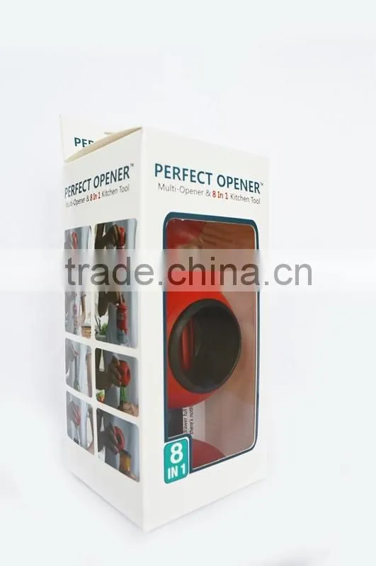 High Quality 8 In 1 Multi-function Bottles Jar Can Opener Wine Opener Kitchen Tool With Colorful Box
