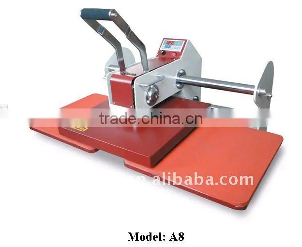 QY-A8 double station manual CE standard heat press machine for heat transfer vinyl