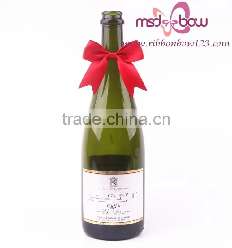 wine bottle red satin ribbon for bow