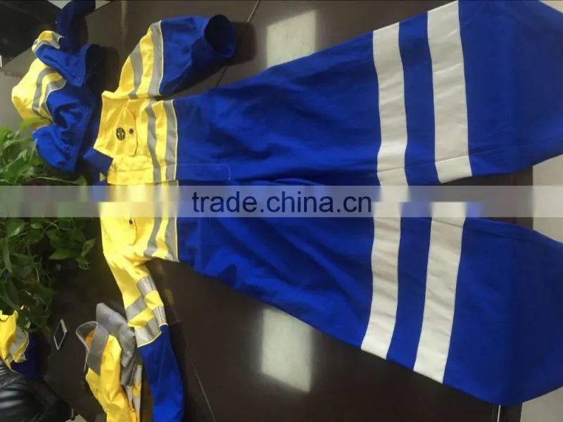 High quality men's reflective overall blue wear rough workwear