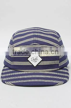 Stripe printed custom cheap baseball snap back flat cap