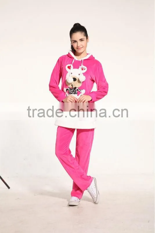 wholesale fashion new design winter comfortable velvet cheap woman funny pajamas