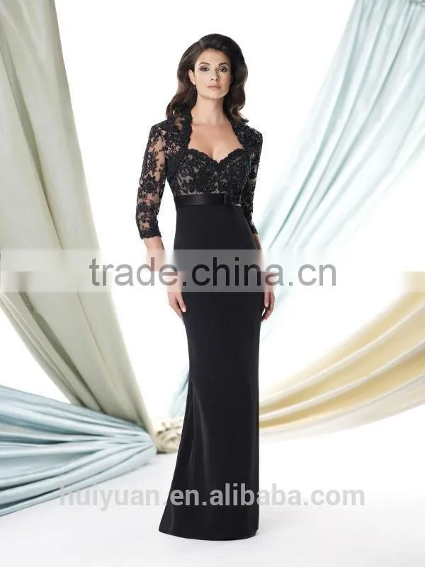 black lace long sleeve evening new model women dress