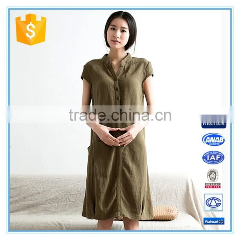 New fashion casual linen dresses women summer of good quality