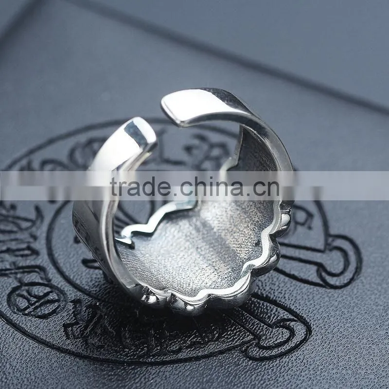 Yiwu factory direct wholesale retro cool punk Cross ring Tai silver jewelry for men