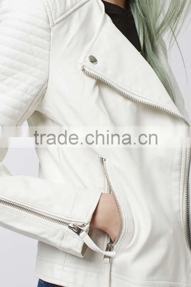 Wholesale Cheap Girl PU leather Moto Jacket