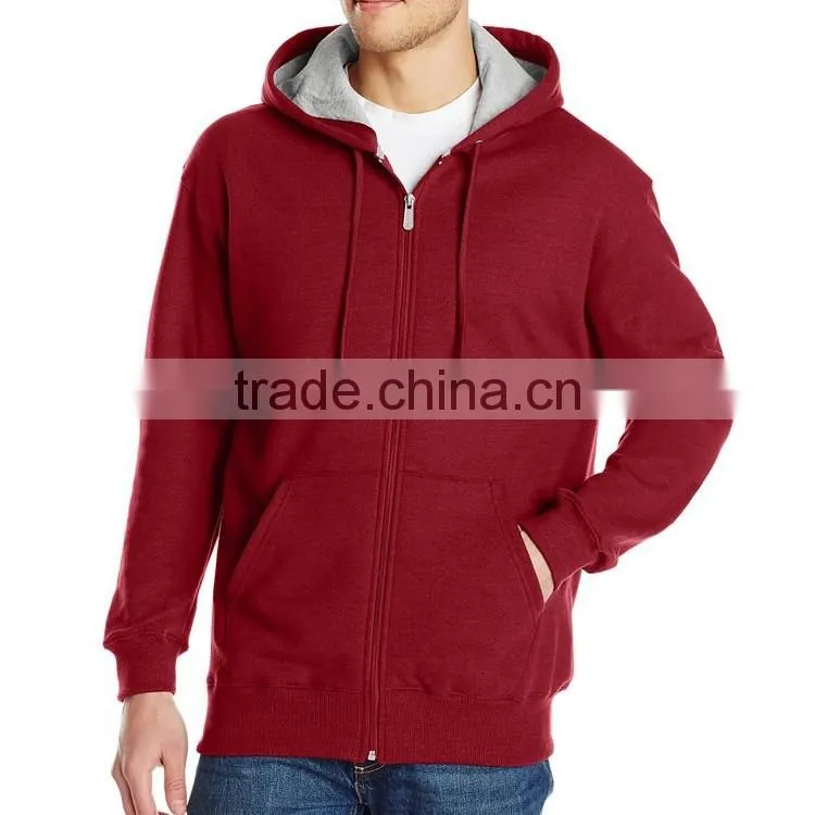 Men's Clothing Wholesale Custom Design Men Blank Fleece Zip Up Gym Hoodie
