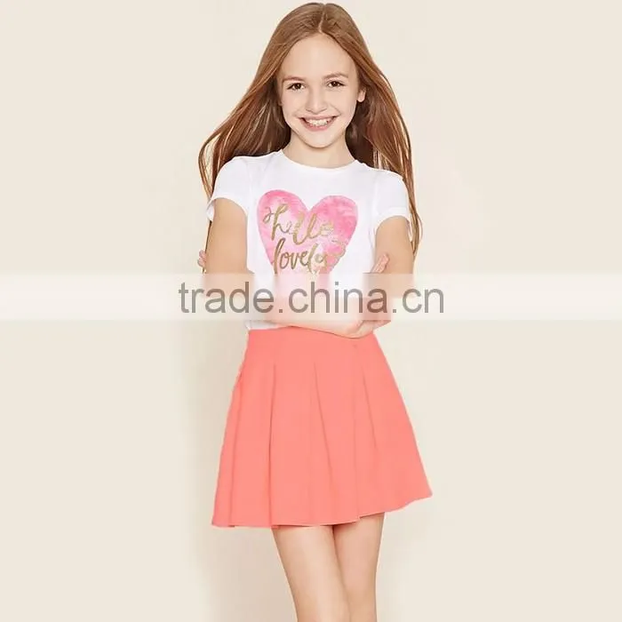 School uniform cotton Girls Pleated Skirt