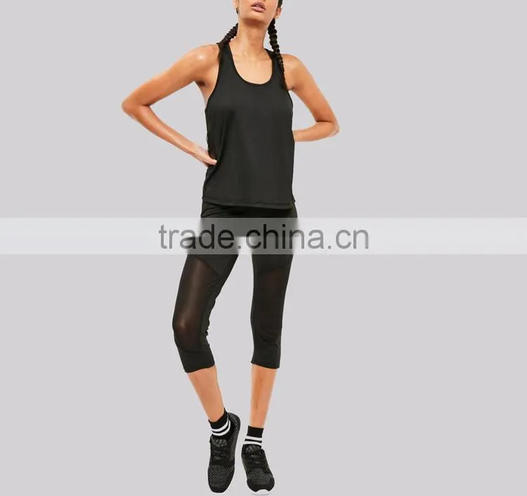 Hot Sale Womens Gym Vest Training Singlet Skinny Sports (Wear) Yoga Top