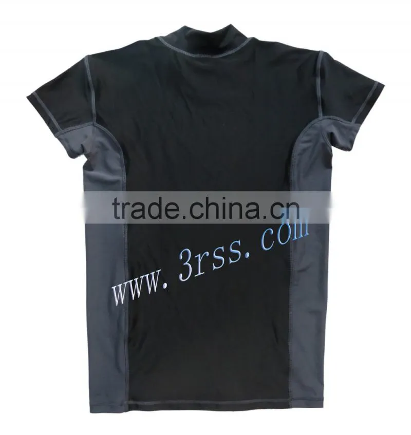 quick dry custom short sleeves men rash guard